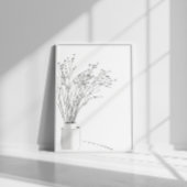 ミニマリストフラワーラインスケッチ ポスター