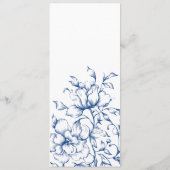 ミニマリストフランスのブルーフローラ座席表メニュー メニュー (裏面)