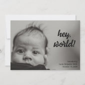 ミニマリストフルブリード生まれたばかりのベビーフォト誕生 案内状 (正面)