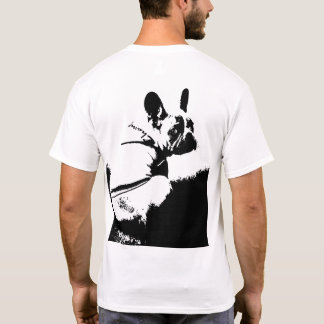 ミニマリストフレンチブルドッグのシルエット - ボールドブラック Tシャツ