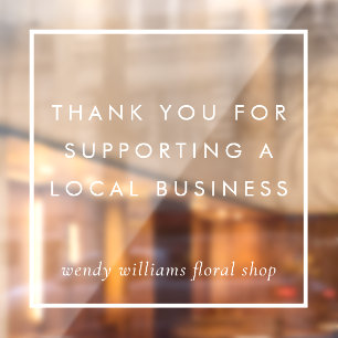 ミニマリストフレームサンキューローカルビジネスブランディング ウィンドウサイン