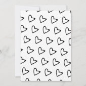 ミニマリストフローティングブラックハートベビーシャワー 招待状 (裏面)