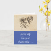 ミニマリストフローラとスクリプト悔やみや弔慰カード カード (黄色い花)