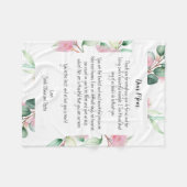 ミニマリストフローラ母の日のおばあちゃんのメッセージ フリースブランケット (正面(横))