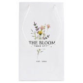 ミニマリストフローリストフラワーブティックビジネス スモールペーパーバッグ (裏面)