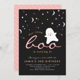 ミニマリストブカワイイ幽霊ハロウィーン招待状 招待状