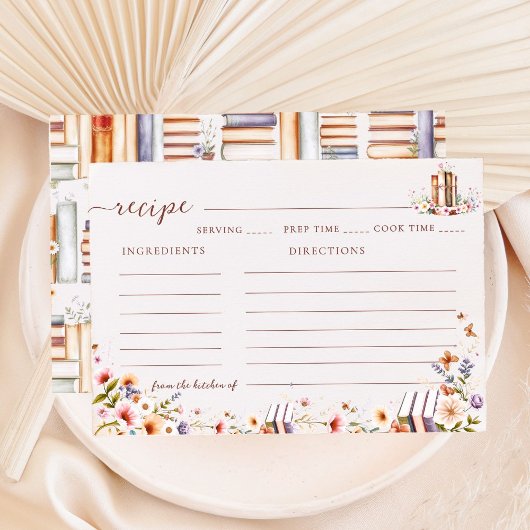 ミニマリストブックス&バタフライブライダルシャワーレシピ エンクロージャーカード