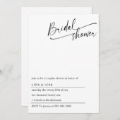 ミニマリストブライダルシャワーシンプルブライダルシャワー 招待状 (正面/裏面)
