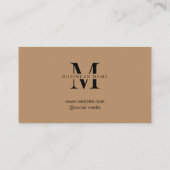 ミニマリストブラウンイニシャルスクリプト ロイヤリティカード (裏面)