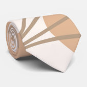 ミニマリストブラウンタンとホワイトネックタイ ネクタイ (ロール)