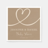 ミニマリストブラウンタンエレガントオ赤ちゃんシャワー スタンダードカクテルナプキン (正面)