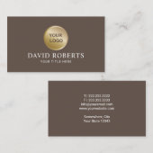 ミニマリストブラウンタンプロフェッショナルロゴの追加 名刺 (正面/裏面)