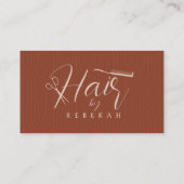 ミニマリストブラウンビアゲパターンヘアスタイリストサロン 名刺 (裏面)