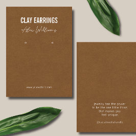 ミニマリストブラウンロゴジュエリーイヤリングディスプレイカード