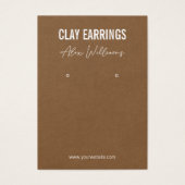ミニマリストブラウンロゴジュエリーイヤリングディスプレイカード (正面)