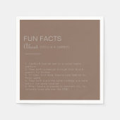 ミニマリストブラウン夕べトリビアおもしろいファクト結婚ズ スタンダードカクテルナプキン (正面)