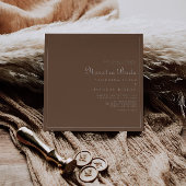 ミニマリストブラウン夕べボホヌエストラ結婚ボダズ 招待状
