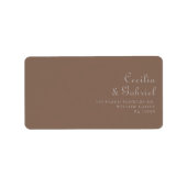 ミニマリストブラウン夕べボホ結婚のリターン ラベル (正面)