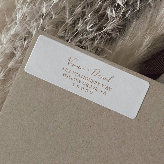ミニマリストブラウン差出人住所ラベル ラベル