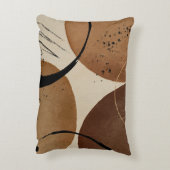 ミニマリストブラウン抽象芸術 アクセントクッション (裏面(縦))