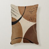 ミニマリストブラウン抽象芸術 アクセントクッション (正面(垂直))