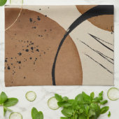 ミニマリストブラウン抽象芸術 キッチンタオル (折り畳み)