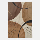 ミニマリストブラウン抽象芸術 キッチンタオル (縦)