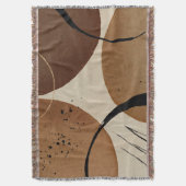 ミニマリストブラウン抽象芸術 スローブランケット (正面縦)