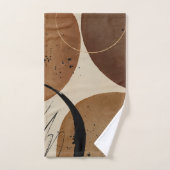 ミニマリストブラウン抽象芸術 バスタオルセット (ハンドタオル)