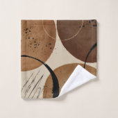 ミニマリストブラウン抽象芸術 バスタオルセット (ウォッシュタオル)