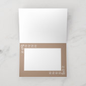 ミニマリストブラウン誕生日カード 箔グリーティングカード (内側レイダウン)