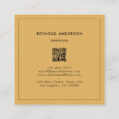 ミニマリストブラウン&ホワイトストライプベーカリーQRコード スクエア名刺 (裏面)