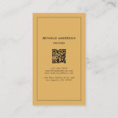 ミニマリストブラウン&ホワイトストライプベーカリーQRコード 名刺 (裏面)