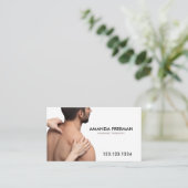 ミニマリストブラウン&ホワイトマッサージセラピー 名刺 (スタンド正面)