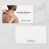 ミニマリストブラウン&ホワイトマッサージセラピー 名刺 (正面/裏面)