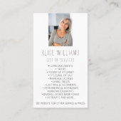 ミニマリストブラウン&ホワイト公証人写真Vertical 名刺 (裏面)