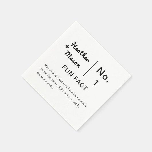 ミニマリストブラシのカップルおもしろい結婚ファクト スタンダードカクテルナプキン (角)