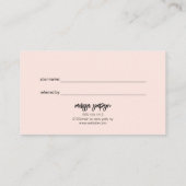 ミニマリストブラシスクリプト赤面ピンク紹介 紹介カード (裏面)