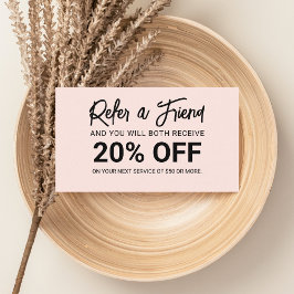 ミニマリストブラシスクリプト赤面ピンク紹介 紹介カード