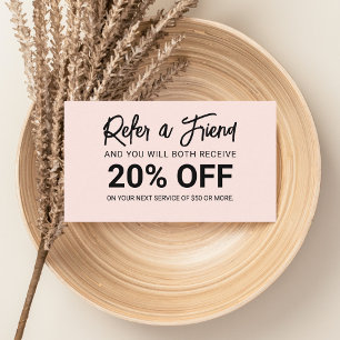 ミニマリストブラシスクリプト赤面ピンク紹介 紹介カード