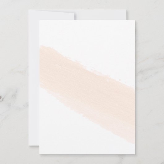 ミニマリストブラシ赤面ピンクストライプ色カップルのシャワー 招待状 (裏面)