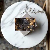 ミニマリストブラックと金ゴールド大理石 名刺