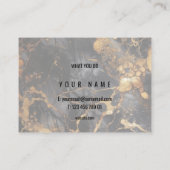ミニマリストブラックと金ゴールド大理石 名刺 (裏面)