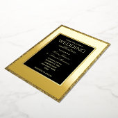 ミニマリストブラックと金ゴールド結婚ズフォイル招待状 箔招待状 (回転した状態)