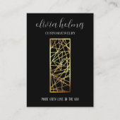ミニマリストブラックアンド金ゴールドジュエリー 名刺 (正面)