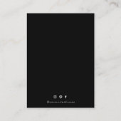 ミニマリストブラックイヤリングディスプレイ名刺 名刺 (裏面)