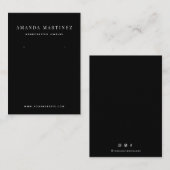 ミニマリストブラックイヤリングディスプレイ名刺 名刺 (正面/裏面)