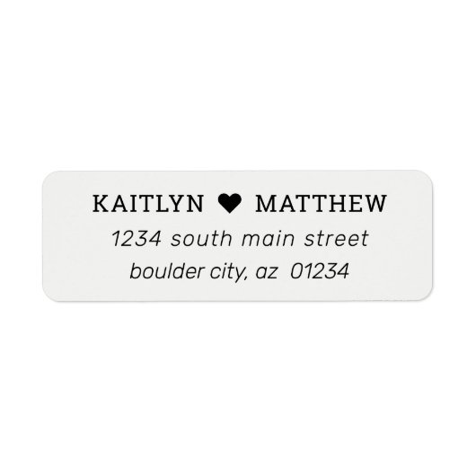 ミニマリストブラックオングレーカップル差出人住所 ラベル (正面)