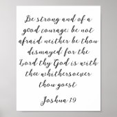 ミニマリストブラッククリスチャン引用文 ポスター (正面)