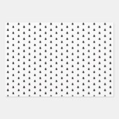 ミニマリストブラッククリスマスパインの木柄 ラッピングペーパーシート (正面2)